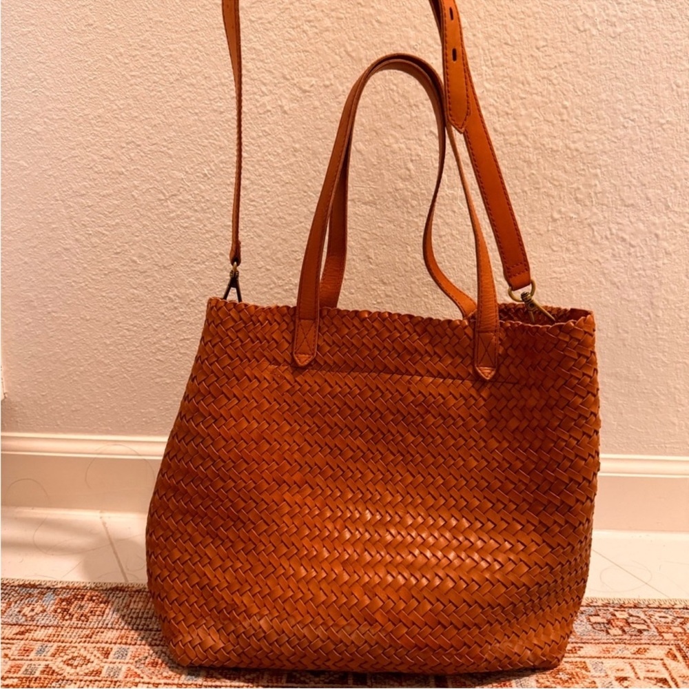 Madewell Brown Woven Leather Tote